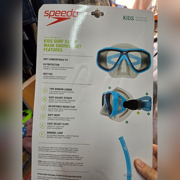 Speedo Kids Snorkel Set with Yellow and Blue Mask - Picture 3 of 3